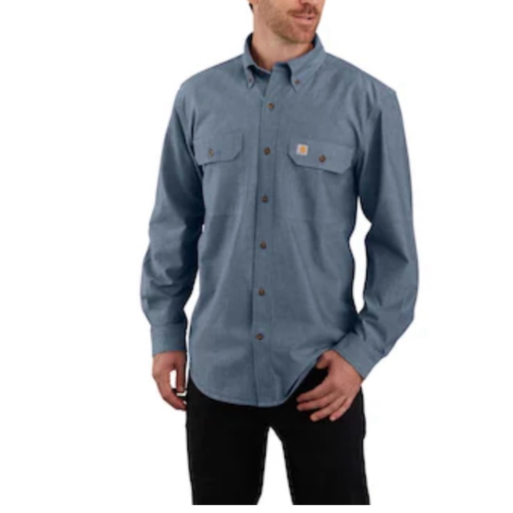 Carhartt Men's Casual Blue Button Down Shirt